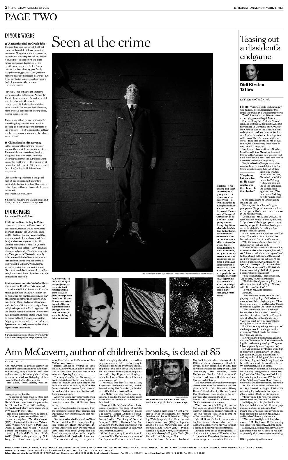IMAGESACHARGE, New York Times, août 2015