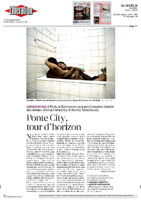 PONTECITY, Libération, Brigitte Olier, 15 février 2014